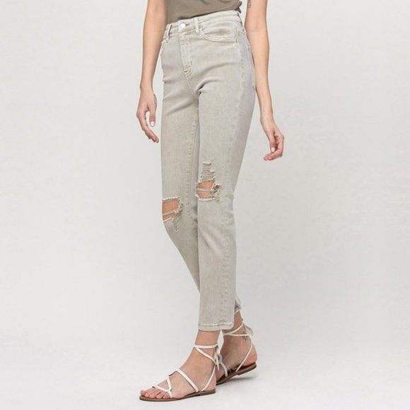 *NEW* Vervet by Flying Monkey Super High-Rise Slim Straight Jeans - Picture 4 of 13